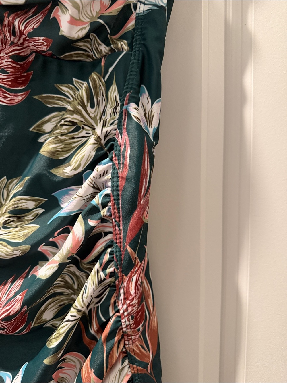 Floral Ruched Romper Swimsuit - Picture 7 of 10